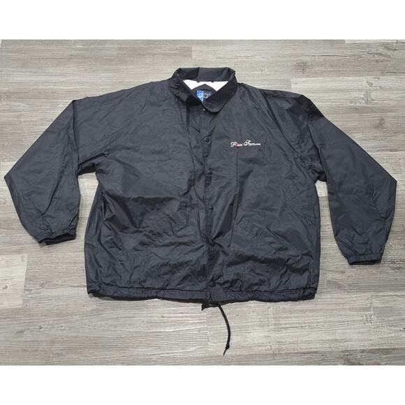 Port and Company Poker Stars Black Button Up Lined Windbreaker Jacket - Picture 2 of 8